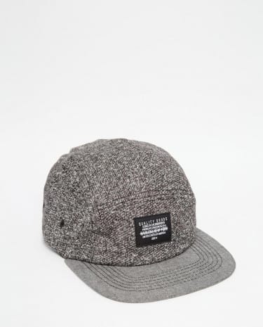 Fashion Shop - ASOS 5 Panel Cap In Grey With Nep - Grey