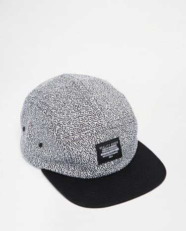 Fashion Shop - ASOS 5 Panel Cap In White With Monochrome Print - White