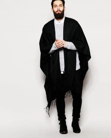 Fashion Shop - ASOS Black Cape With Tassles - Black