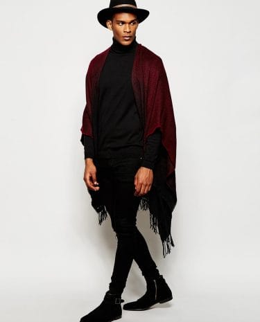 Fashion Shop - ASOS Burgundy Ombre Cape - Red