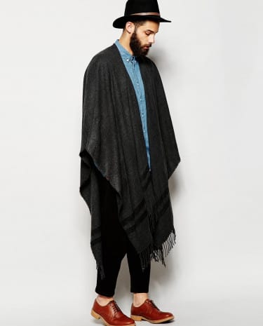 Fashion Shop - ASOS Grey Woven Cape - Grey