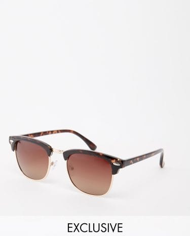 Fashion Shop - D-Struct Retro Sunglasses - Brown