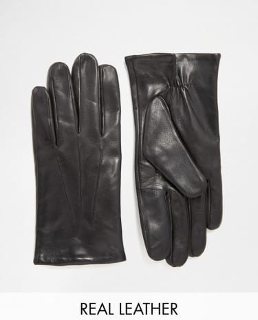 Fashion Shop - Esprit Leather Gloves - Black