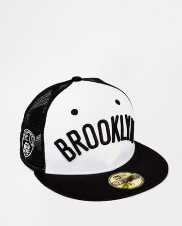 Fashion Shop - New Era 59Fifty Team Word Brooklyn Trucker Cap - White