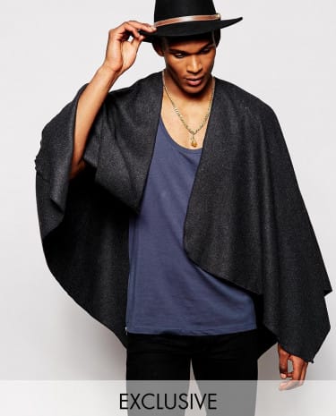 Fashion Shop - Reclaimed Vintage Cape - Grey