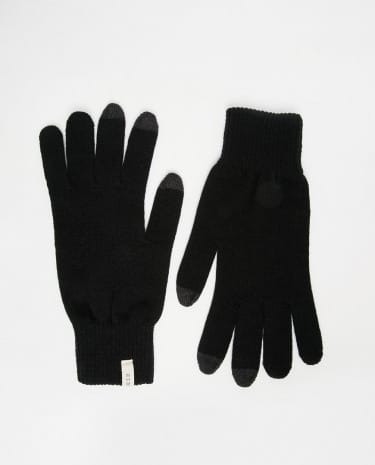 Fashion Shop - Selected Plain Gloves - Black