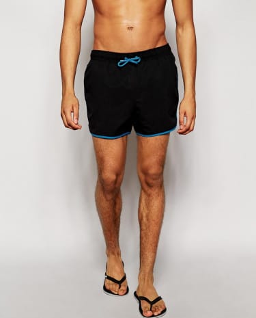 Fashion Shop - ASOS Runner Swim Shorts In Short Length - Black