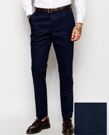 Fashion Shop - ASOS Slim Fit Suit Pants In Poplin - Navy