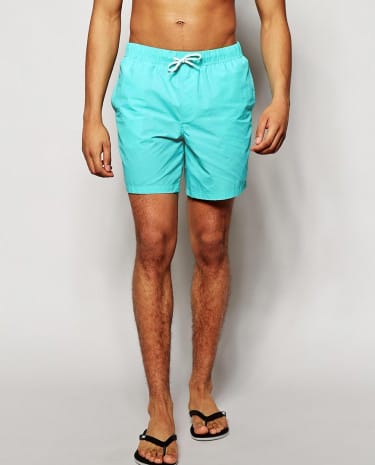 Fashion Shop - ASOS Swim Shorts In Mid Length - Aqua