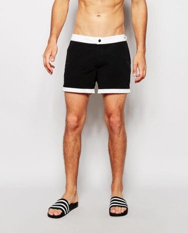 Fashion Shop - ASOS Swim Shorts In Mid Length - Black