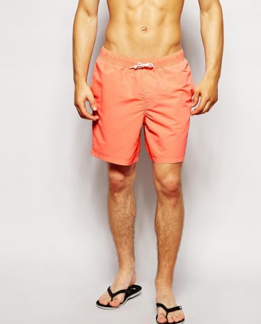 Fashion Shop - ASOS Swim Shorts In Mid Length - Coral
