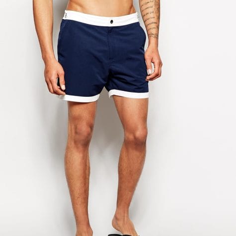 Fashion Shop - ASOS Swim Shorts In Mid Length - Navy