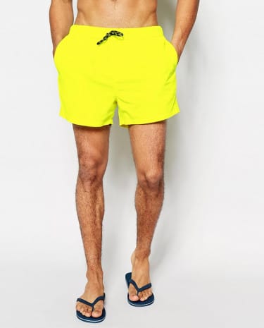 Fashion Shop - ASOS Swim Shorts In Short Length - Neonyellow