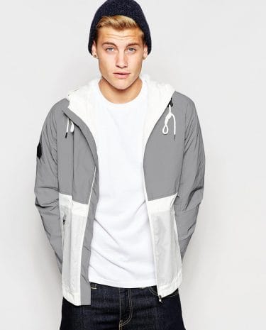 Fashion Shop - Bellfield Cagoule with Reflective Mesh Panels - Opticwhite