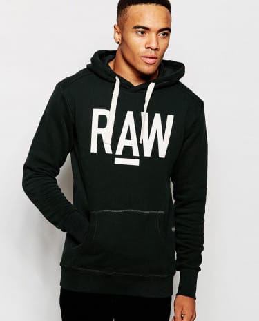 Fashion Shop - G-Star Hoodie Sweatshirt Lars Raw Logo Print - Fearn