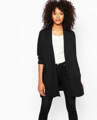 Fashion Shop - Monki Stripe Jersey Oversized Cardigan - Black