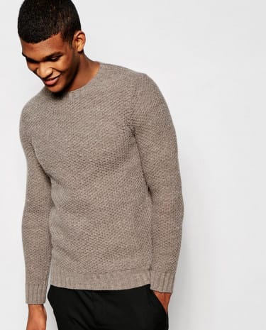 Fashion Shop - United Colors of Benetton Waffle Knit Jumper - Beige