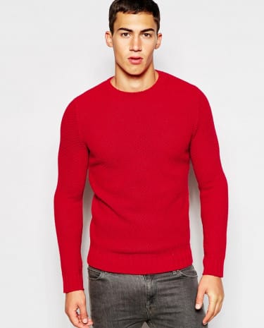 Fashion Shop - United Colors of Benetton Waffle Knit Jumper - Red