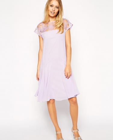 Fashion Shop - ASOS 3D Lace Peplum Dress - White