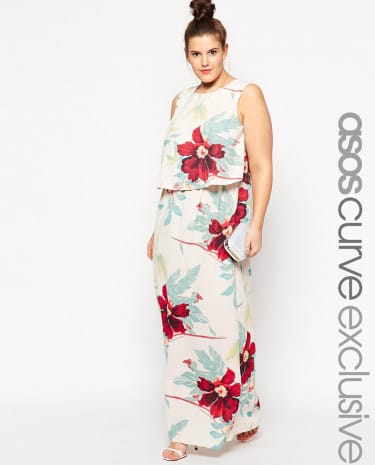 Fashion Shop - ASOS CURVE Exclusive Double Layer Maxi Dress in Gorgeous Floral Print - Floral