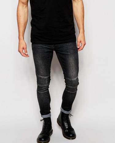 Fashion Shop - ASOS Super Skinny Jeans With Panel Detail - Black