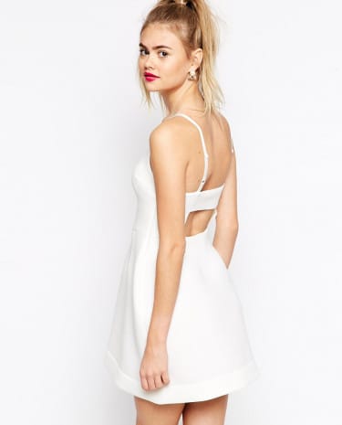 Fashion Shop - ASOS Super Skinny Strap Back Pinny Dress - Ivory