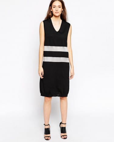 Fashion Shop - BACK by Ann Sofie Knit High Visibility Sleeveless Dress - Blackreflective
