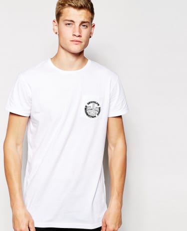 Fashion Shop - Brooklyn Supply Co T-Shirt One Pocket Logo Print - White