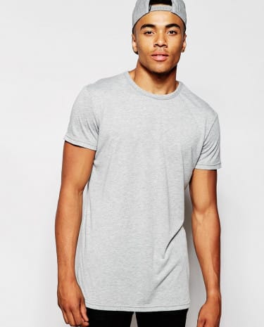 Fashion Shop - Brooklyn Supply Co T-Shirt Oversized Marl Contrast Stitch - Charcoalgreymarl