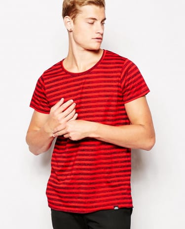Fashion Shop - Cheap Monday T-Shirt Cap Inside Stripe - Strongred