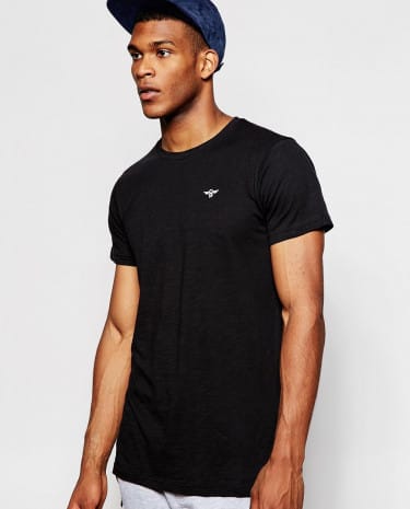 Fashion Shop - Creative Recreation Slim Fit T-Shirt In Slub Jersey - Black