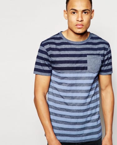 Fashion Shop - D-Struct Georgia Striped T-Shirt - Navy