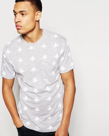 Fashion Shop - D-Struct Glitch Print T-Shirt - Grey