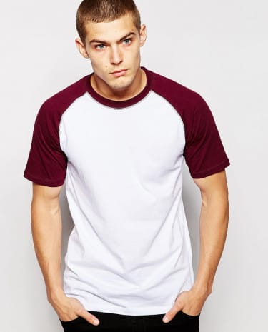 Fashion Shop - Dickies Raglan T-Shirt - Whiteburgundy