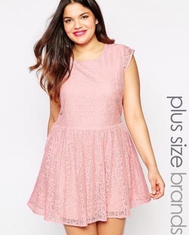 Fashion Shop - Diya Plus Size White And Green Ombre Lace Dress - Blush