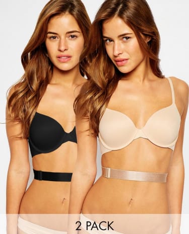 Fashion Shop - Fashion Forms Two Pack Low Back Strap Converters - Nudeandblack