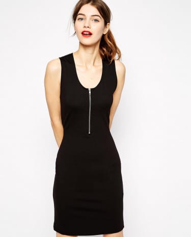 Fashion Shop - Love Moschino Dress with Cut Out Detail and Zip Front - Black