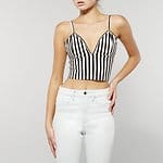 Fashion Shop - DREAMSTATE CROP BLACK STRIPE