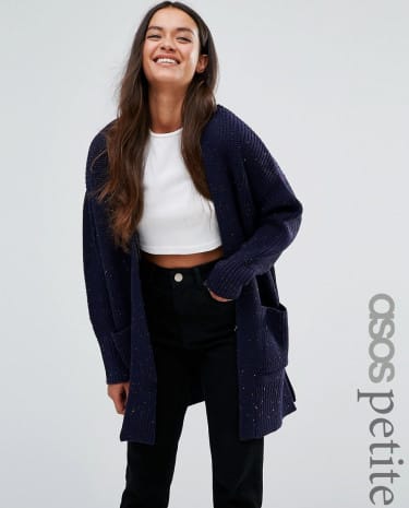 Fashion Shop - ASOS PETITE Ultimate Chunky Cardigan - Navy