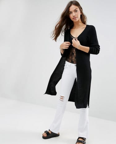 Fashion Shop - Only Misty Longline Cardigan - Black