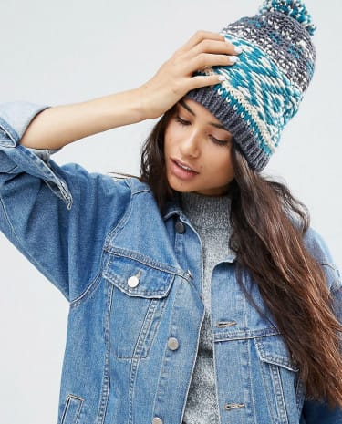 Fashion Shop - Boardmans Fairlise Knitted Beanie Hat - Blue