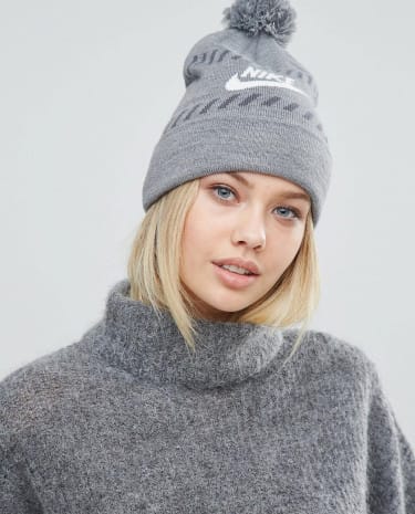 Fashion Shop - Nike Futura Pom Pom Beanie - Grey