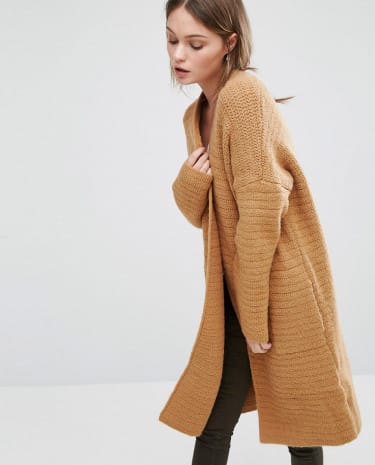 Fashion Shop - Oasis Premium Ribbed Cardigan - Beige