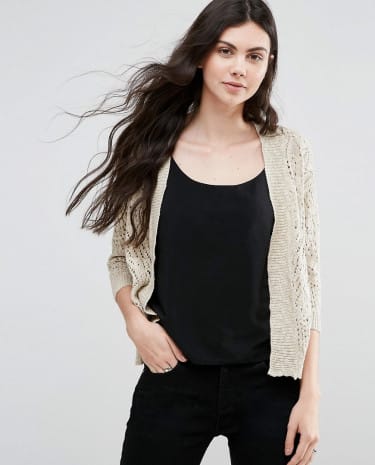 Fashion Shop - Vero Moda Open Knit Cardigan - Cream