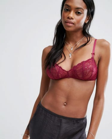 Fashion Shop - Free People Lace Detail Bra - Red