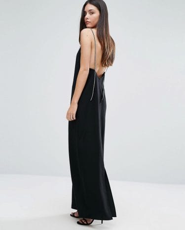 Fashion Shop - Warehouse Diamante Cami Maxi Dress - Black