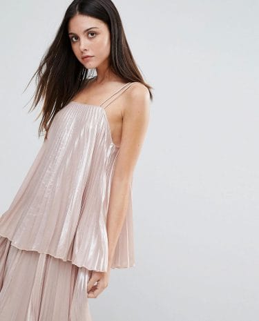 Fashion Shop - Warehouse Pleated Lame Top - Pink