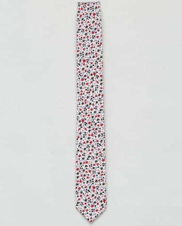Fashion Shop - 7X Ditzy Floral Print Tie - Pink