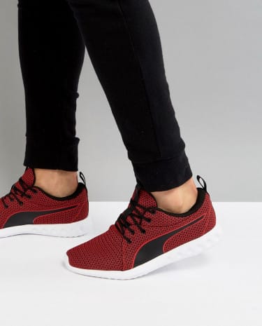 Fashion Shop - Puma Running Carson 2 Knit Sneakers In Burgundy 19003902 - Red