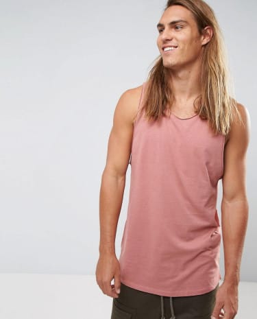 Fashion Shop - Bershka Singlet With Dropped Armhole In Pink - Pink